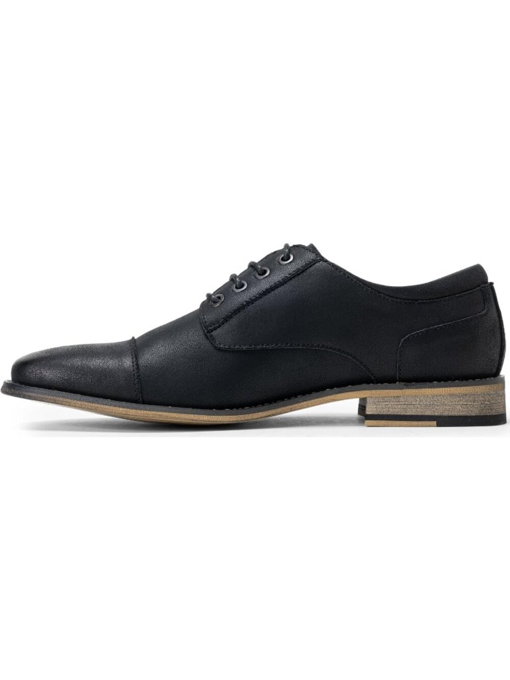 Men's Black Leather Classic Plain Toe Lace Up Business Oxford Dress Causal Shoes